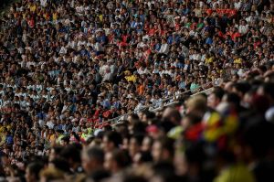 A general view of the stadium during the 2018 FIFA World Cup Russia Final between France and Croatia at Luzhniki Stadium on July 15, 2018 in Moscow, Russia